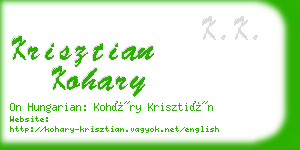 krisztian kohary business card